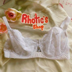 Vintage White Mesh Lace Bra